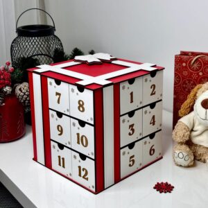Wooden Drawer Christmas Village Advent Calendar