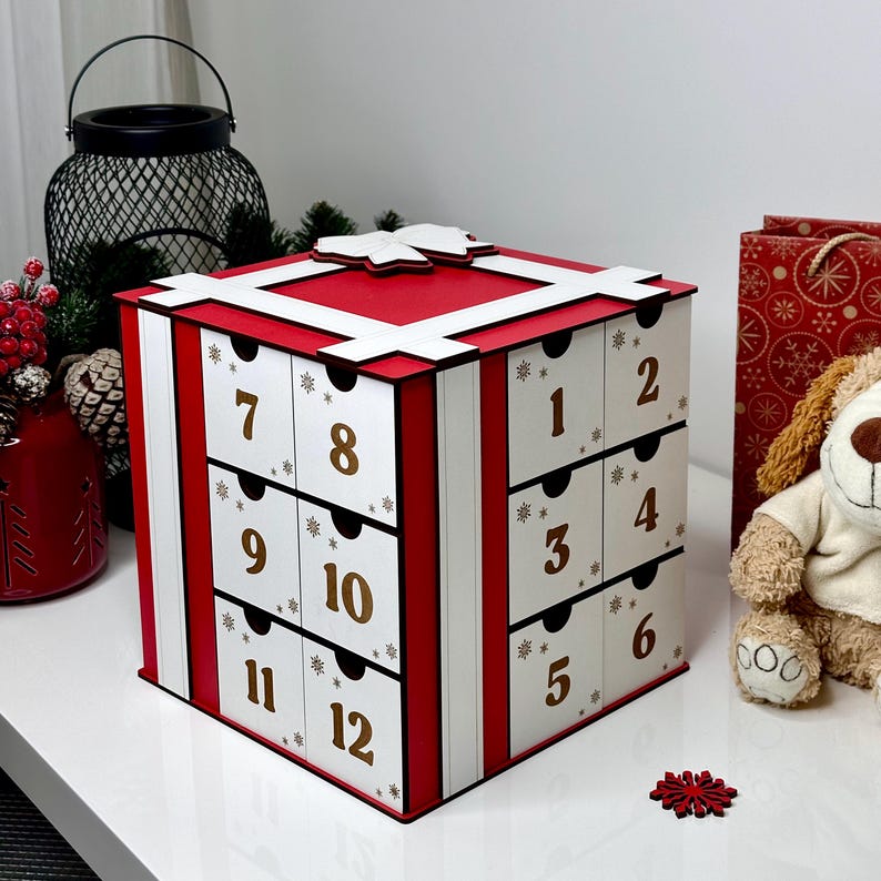 il_794xN.6349007622_c3br.jpg Wooden Drawer Christmas Village Advent Calendar - Image 1