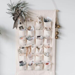 Embroidered Linen Pocket Advent Calendar