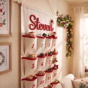 Personalized Canvas Pocket Christmas Countdown